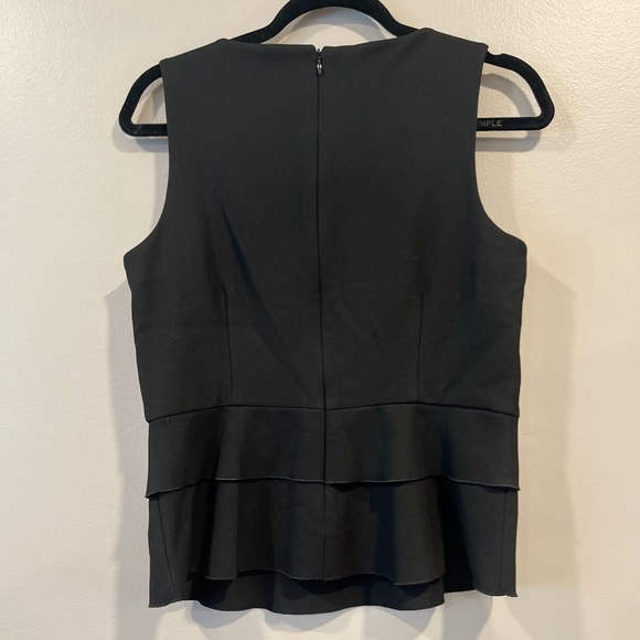 White House Black Market Black Sleeveless Top with Zipper Back - Picture 3 of 3